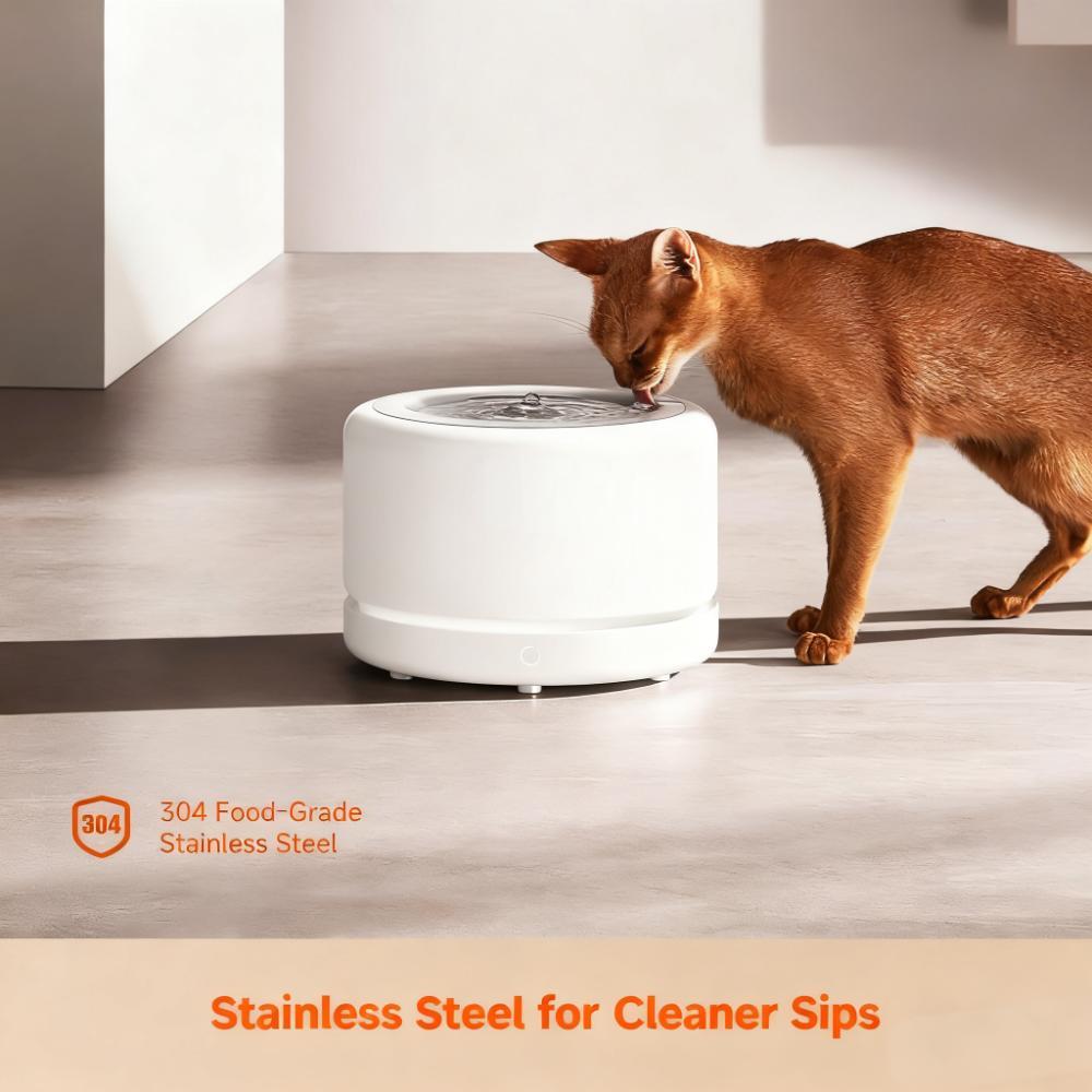 3L Stainless Steel Pet Water Fountain with Smart Flow Modes