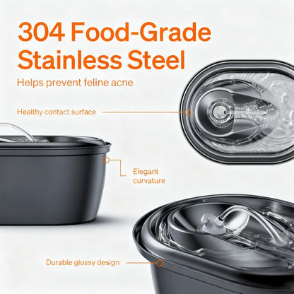 3L Stainless Steel Pet Water Fountain (Dishwasher Safe)