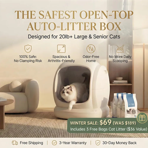 Upgrade Your Cat’s Comfort: Smart 75L Litter Box with Silent Mode, Health Monitoring & 9 Sensors!