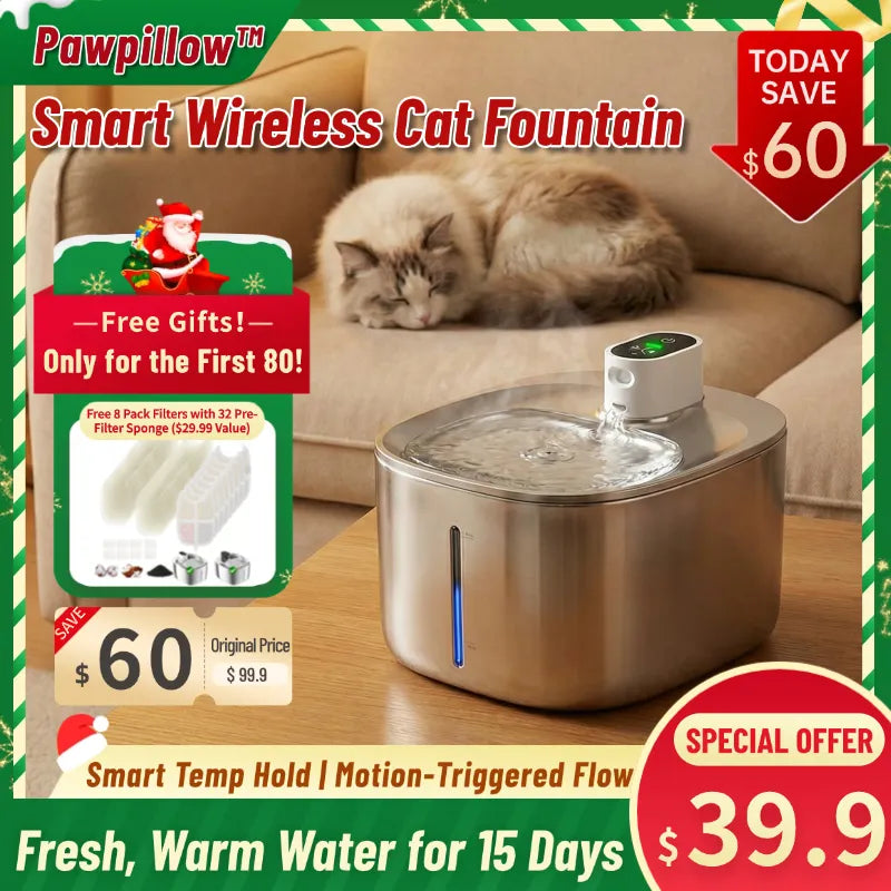 No Wires, Just Pure Hydration: Fresh, Perfectly Tempered Water for Your Pet!