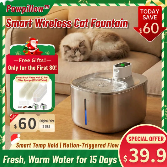 No Wires, Just Pure Hydration: Fresh, Perfectly Tempered Water for Your Pet!