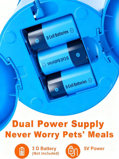 Dual-Bowl Automatic Pet Feeder (1-6 Meals/Day)
