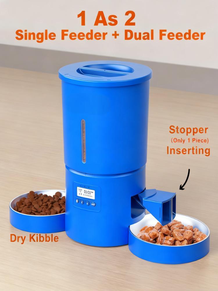 Dual-Bowl Automatic Pet Feeder (1-6 Meals/Day)