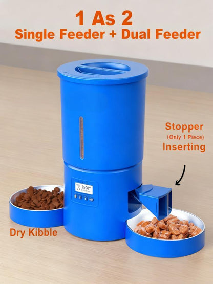 Dual-Bowl Automatic Pet Feeder (1-6 Meals/Day)