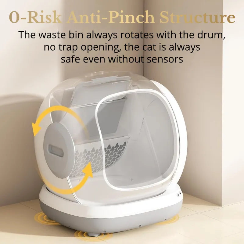 Upgrade Your Cat’s Comfort: Smart 75L Litter Box with Silent Mode, Health Monitoring & 9 Sensors!