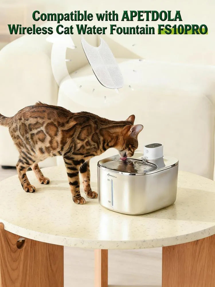 8-Pack Universal Fountain Filters (Sponges Included), 6-Layer Deep Filtration