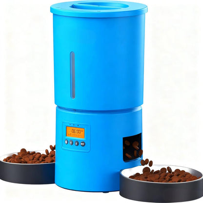 Dual-Bowl Automatic Pet Feeder (1-6 Meals/Day)