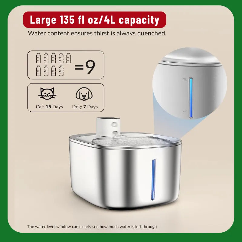 No Wires, Just Pure Hydration: Fresh, Perfectly Tempered Water for Your Pet!