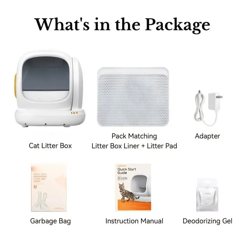 Upgrade Your Cat’s Comfort: Smart 75L Litter Box with Silent Mode, Health Monitoring & 9 Sensors!