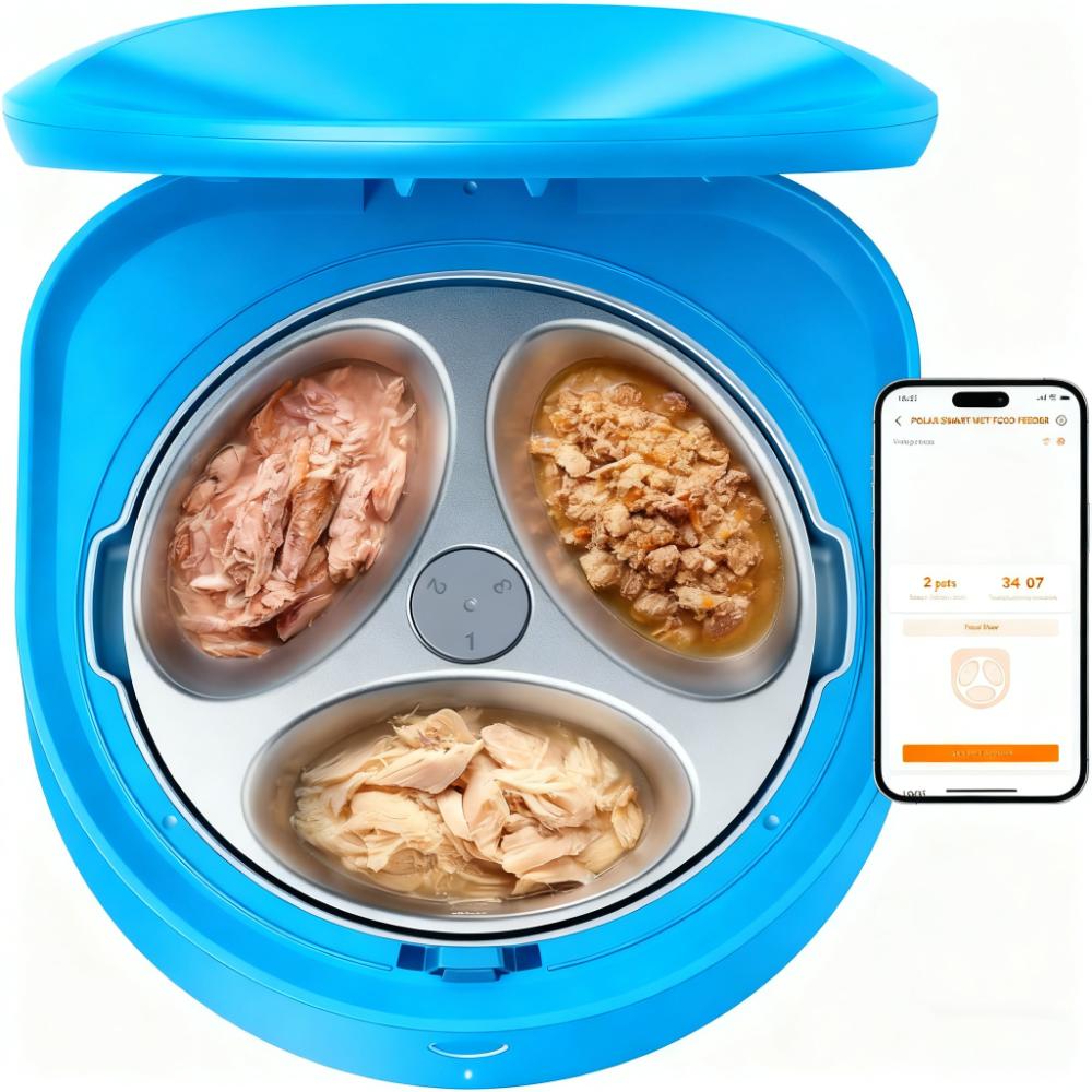 3-Bowl Chilled Automatic Pet Feeder (Semiconductor Cooling)
