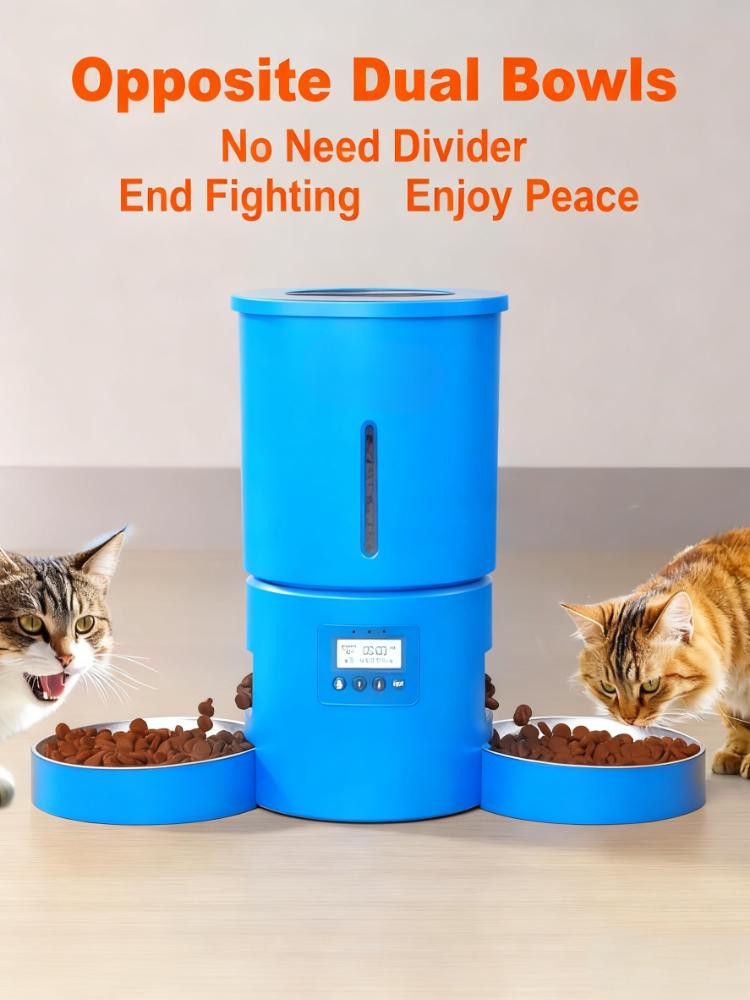 Dual-Bowl Automatic Pet Feeder (1-6 Meals/Day)