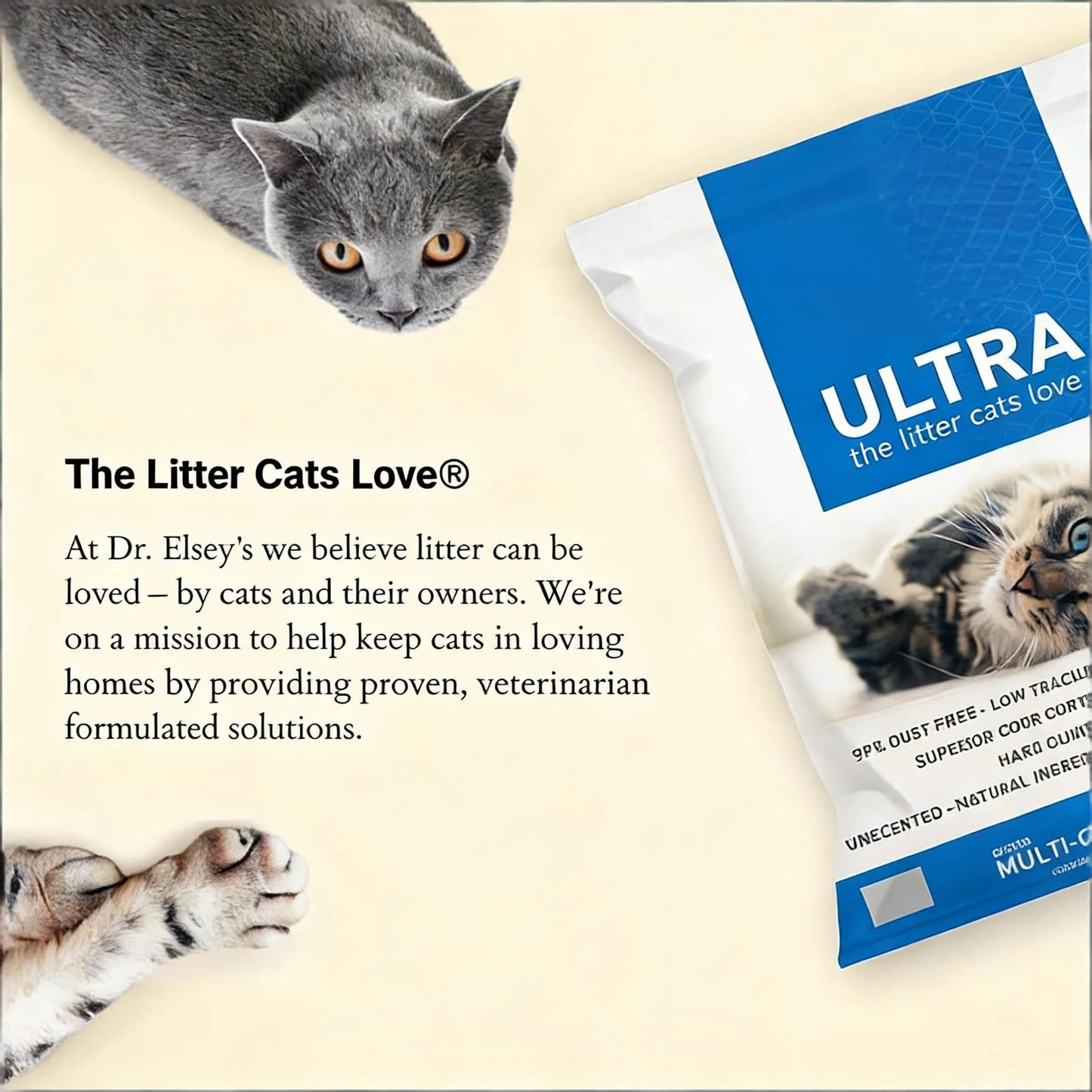 High-Efficiency Unscented Clay Litter, 18lb (3-Pack), Quick Clumping & Easy Cleanup