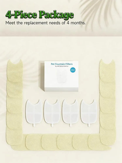 8-Pack Universal Fountain Filters (Sponges Included), 6-Layer Deep Filtration