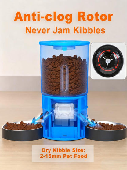 Dual-Bowl Automatic Pet Feeder (1-6 Meals/Day)
